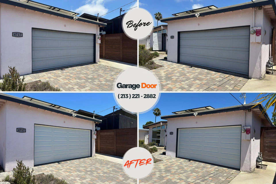 Before and after: garage door repair Meadowlakes, TX